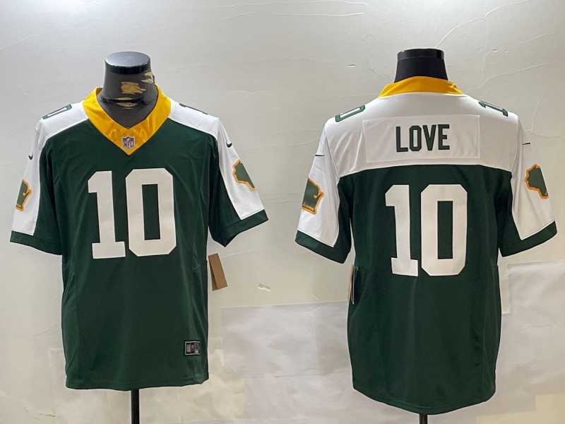 Men%27s Green Bay Packers #10 Jordan Love Green White 2023 FUSE Home Patch Vapor Limited Stitched Jersey->new york giants->NFL Jersey